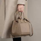 Genuine Leather Bucket Bag for Women