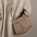 Genuine Leather Bucket Bag for Women