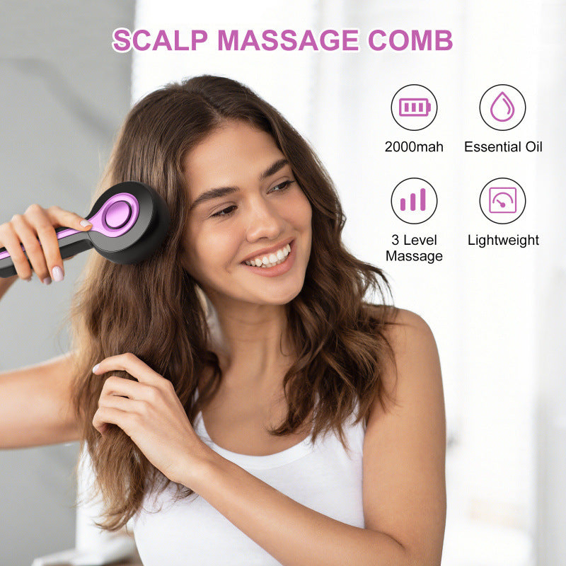 Scalp massage comb with red light