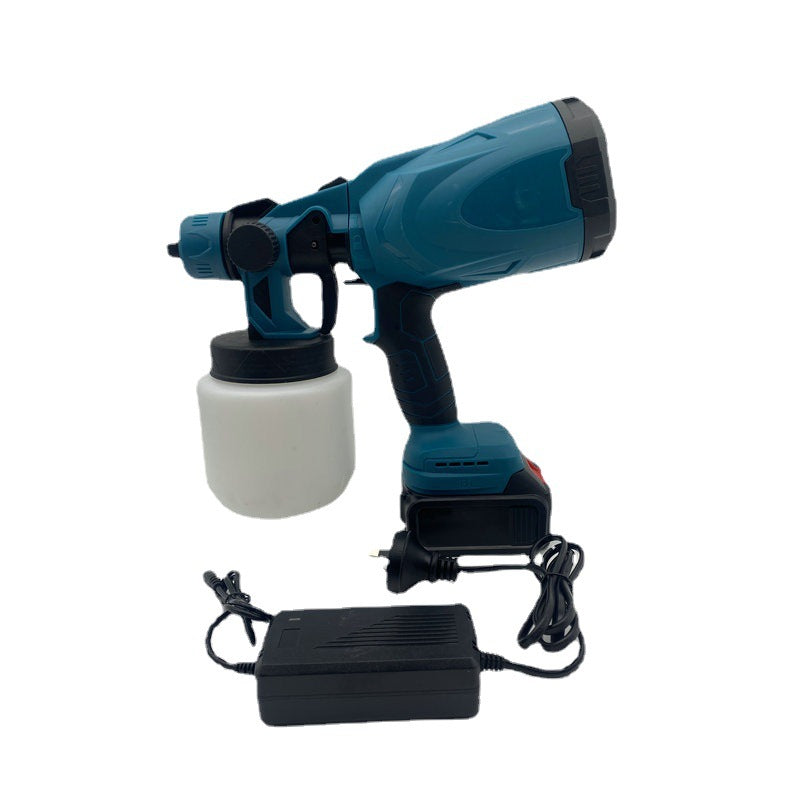 Cordless paint spray gun side view