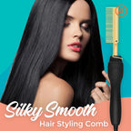 Electric hot comb hair straightener gold ceramic