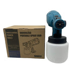 Paint spray gun spraying wall