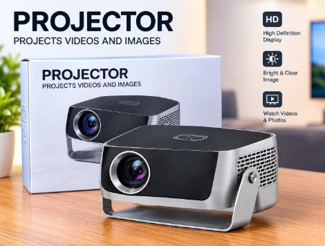 Mini Portable HD Projector with Rotating Stand