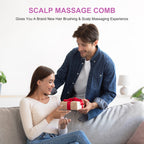 Scalp massage comb in use