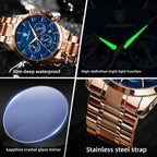 Mens Waterproof Multifunctional Quartz Watch