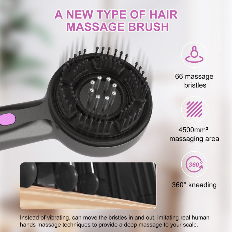 Electric scalp massage comb black