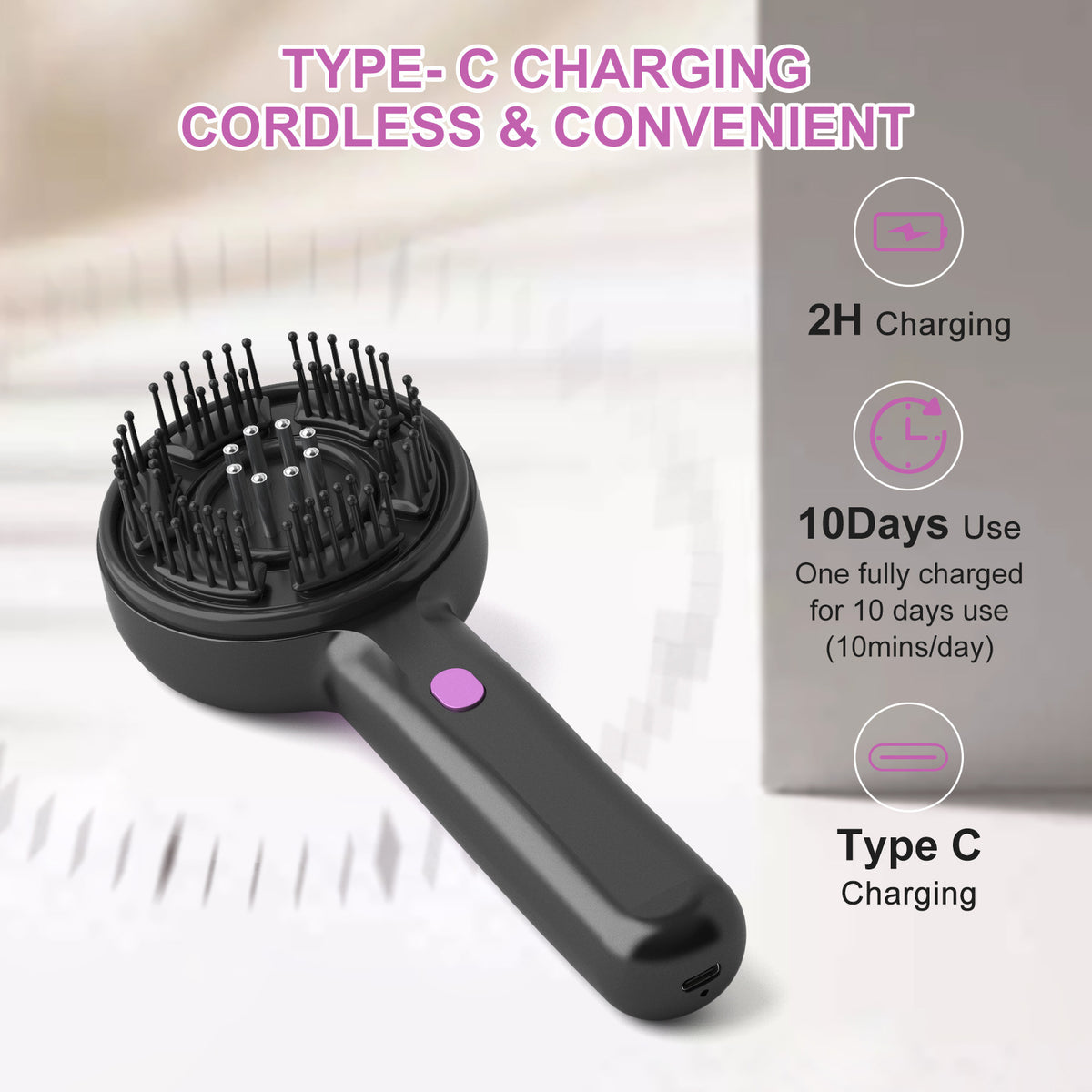 Scalp massage comb features